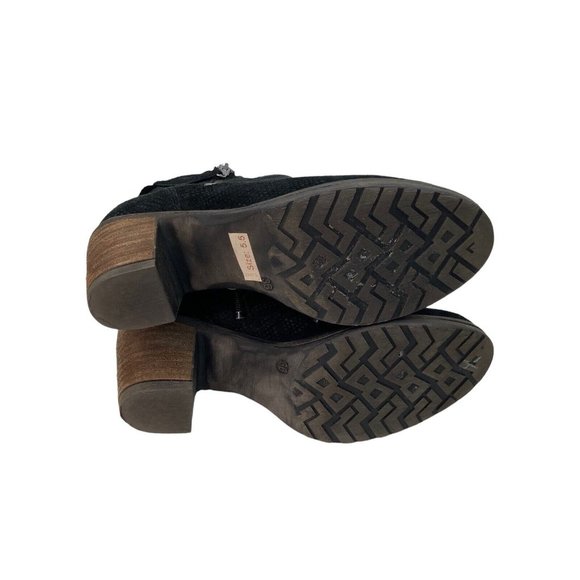 *Taos Standout Black Suede Leather Boots Womens US 5.5 Reptile Embossed - Picture 9 of 12